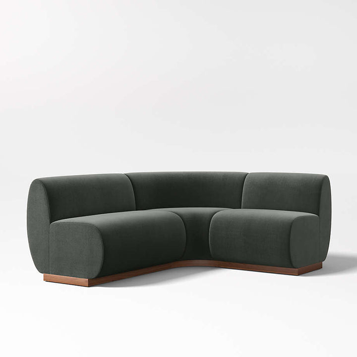 Leandro Noir Grey Single L Shaped Loveseat