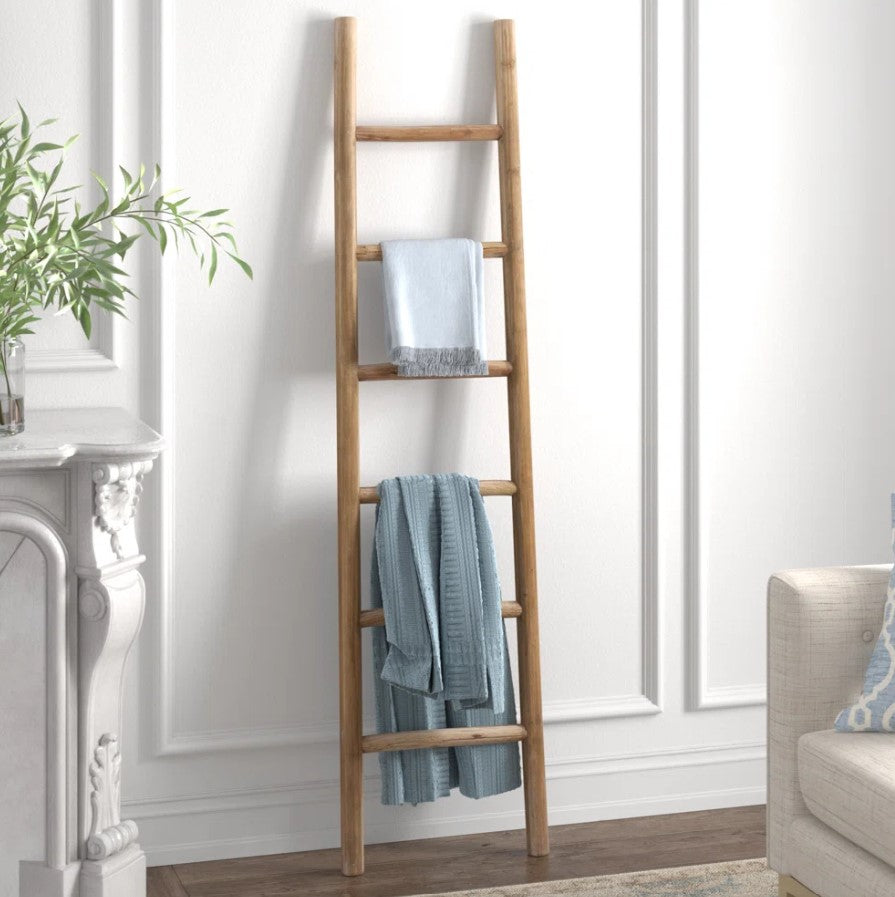 74.4'' Tall Wood Blanket Ladder