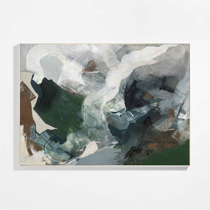 Forest Movement Framed Green Abstract