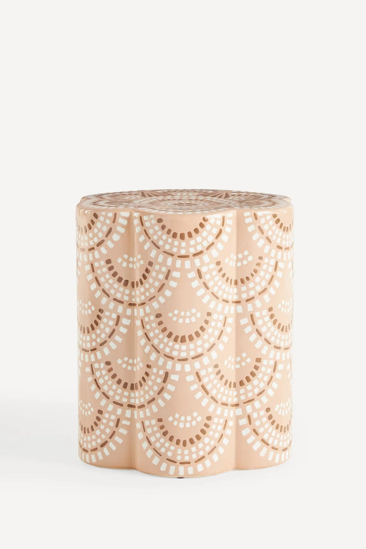 Scalloped Ceramic Side Table