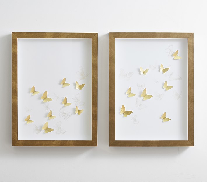 Monique Lhuillier Butterfly Diptych Wall Art 17"x23"