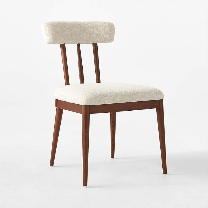 Arcos Oak Wood And Ivory Upholstered Dining Chair