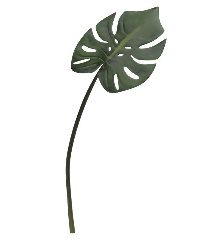Faux Green Monstera Plant Leaf Stem