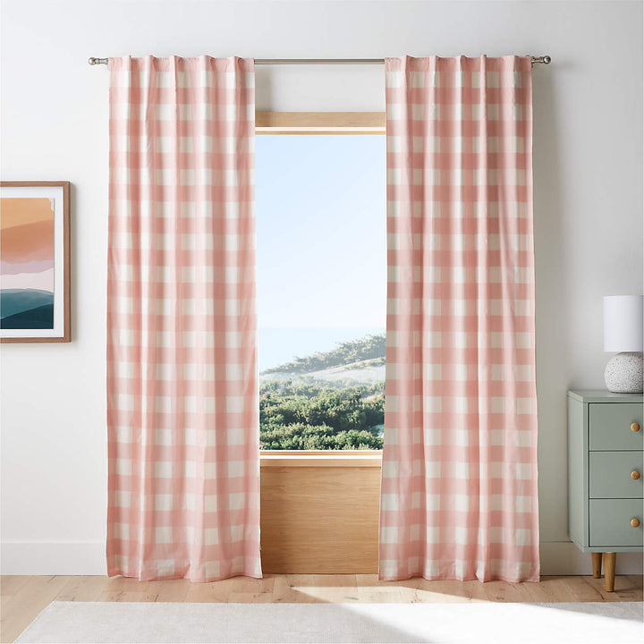 Pink Buffalo Check Blackout Curtains-96"