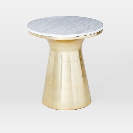 Marble Topped Pedestal Side Table
