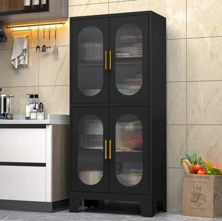 Ebern Designs Storage Wardrobes Cabinet with 4 Doors and Shelves