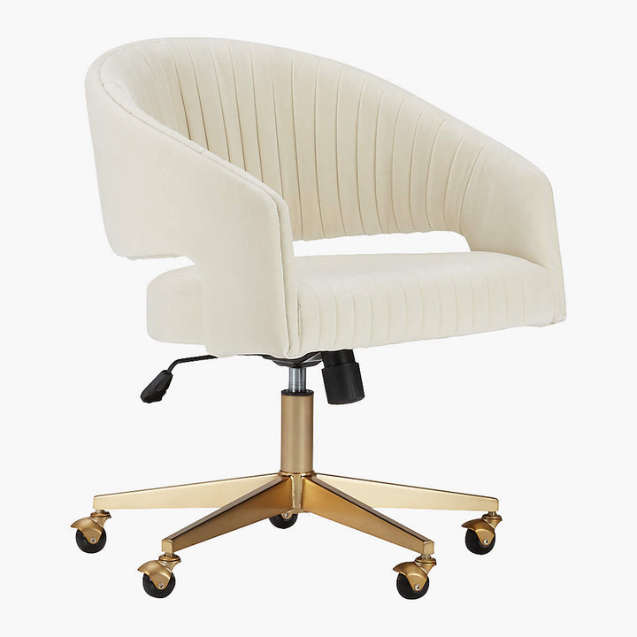 Channel Ivory Velvet Office Chair