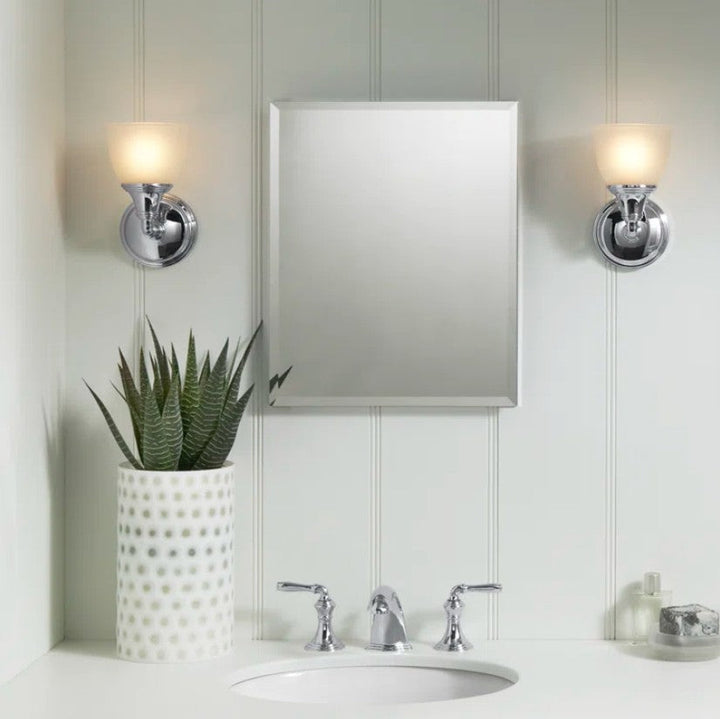 Derring Recessed Frameless Medicine Cabinet with 2 Adjustable Shelves and Interior Mirror