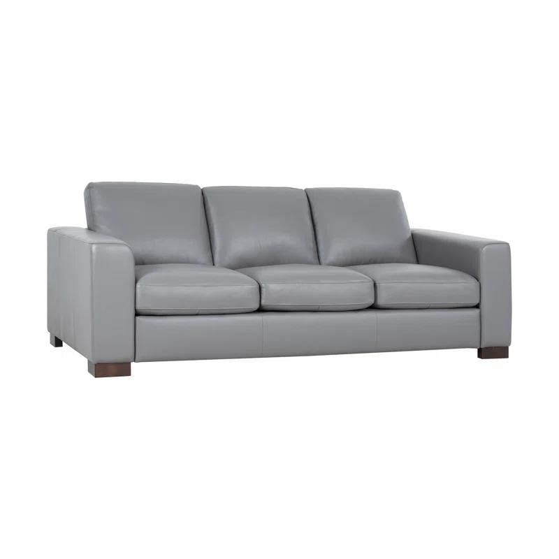 Ajmy Genuine Leather Square Arm Sofa