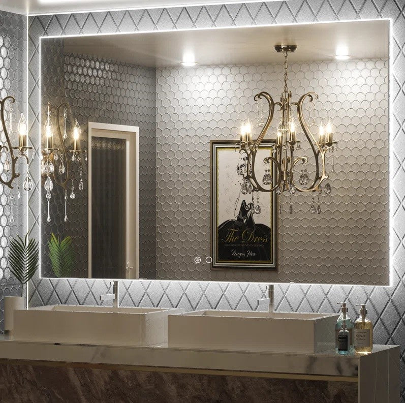 LED Backlit Frameless Lighted Bathroom Wall