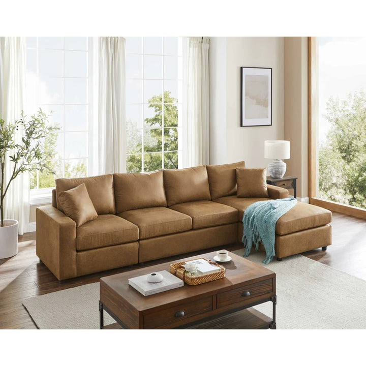 Marquett 3 Piece Faux Leather Sectional
