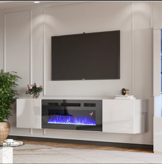 Areesa Floating Fireplace TV Stand