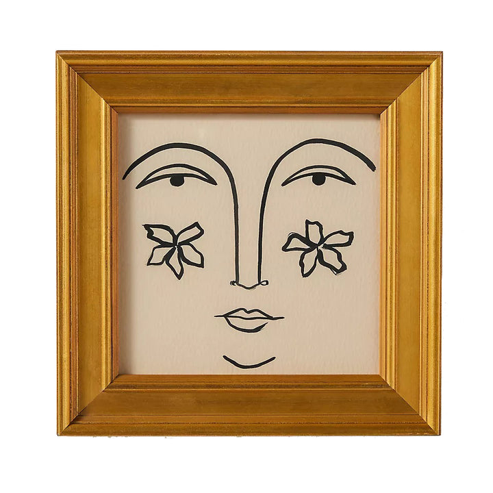 Floral Face I Wall Art with Frame