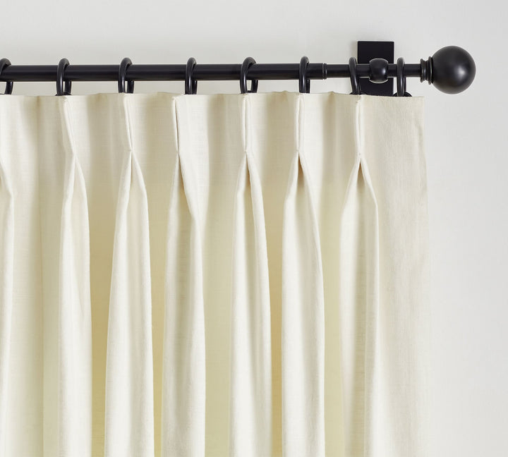 Emery Linen Pinch Pleat Curtain Parchment 96