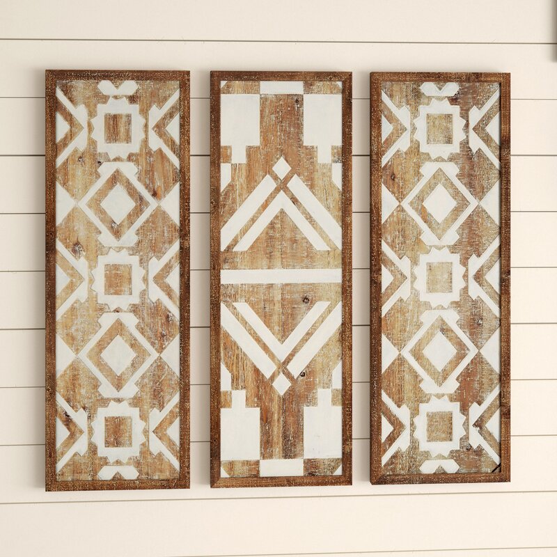 3 Piece Natural Wood Décor Set