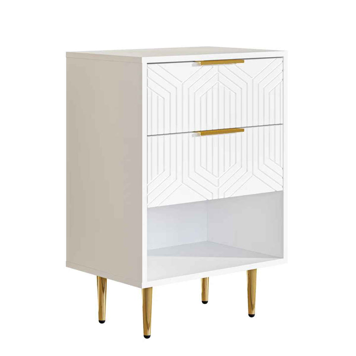 Modern Nightstand With 2 Drawers