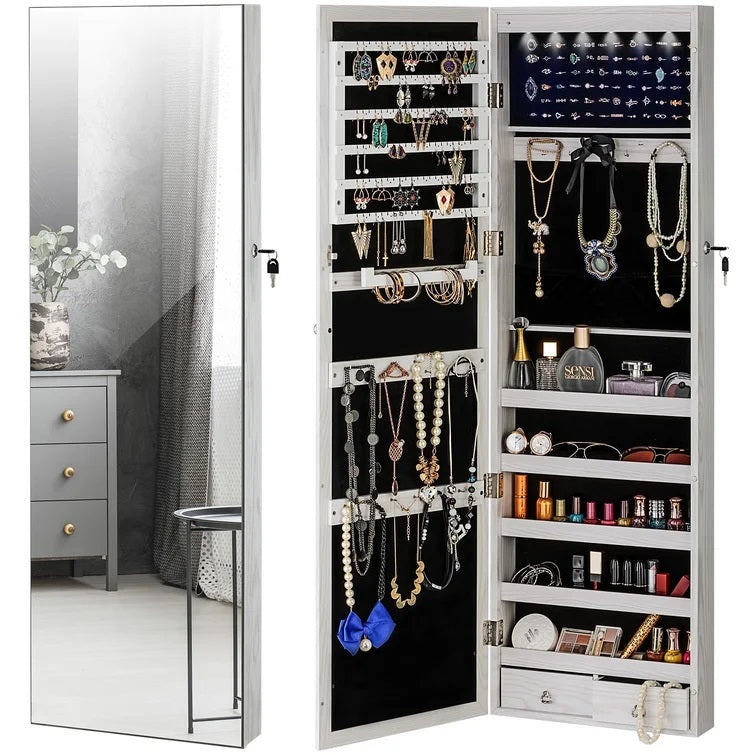 Grishilde Wall Jewelry Armoire with Mirror