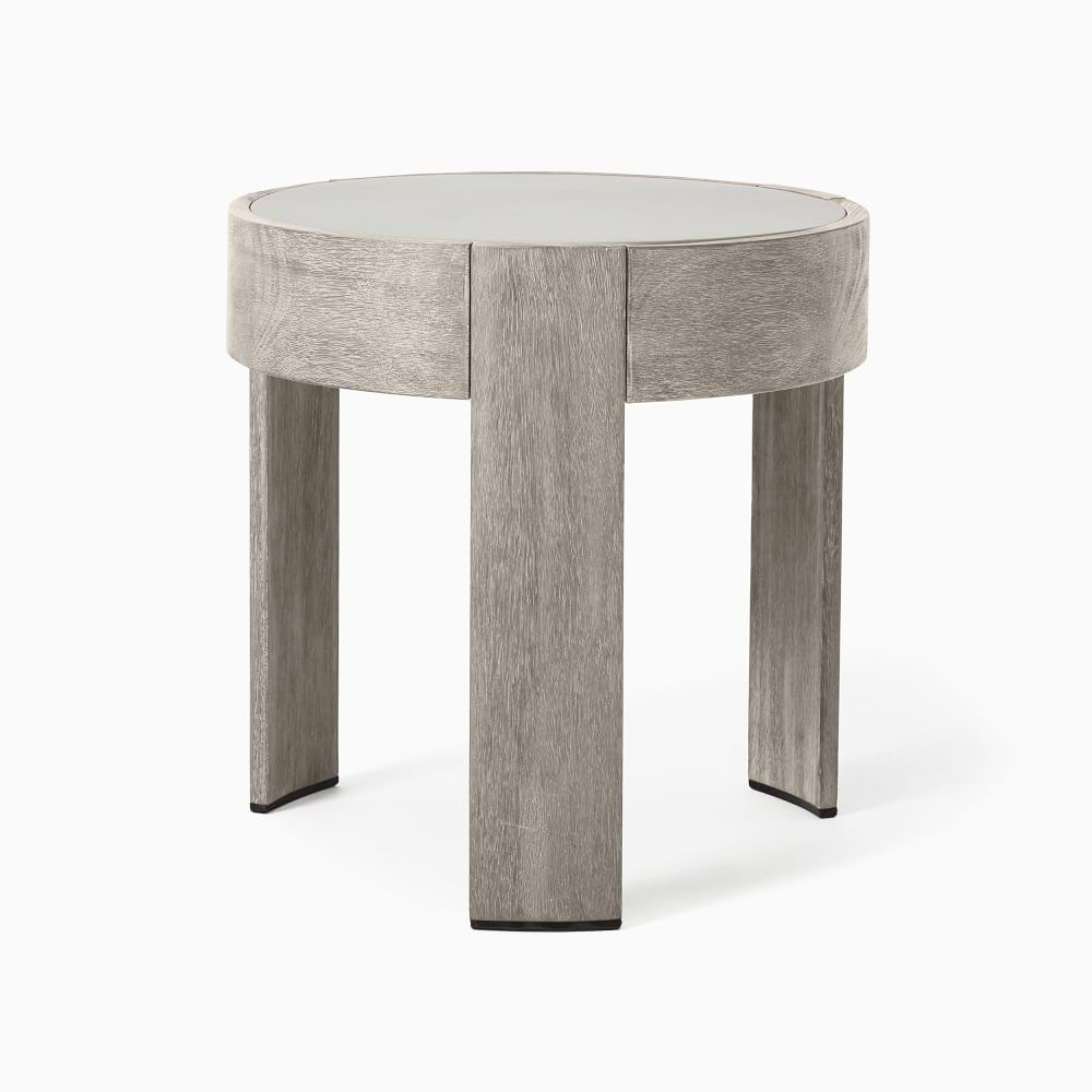 Portside Outdoor Round Concrete Side Table