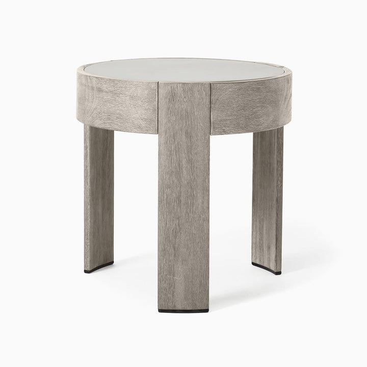 Portside Outdoor Round Concrete Side Table