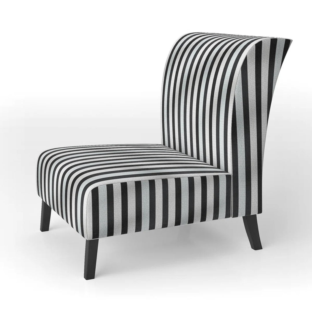 Black And White Striped Lines Harmony Slippper Chair