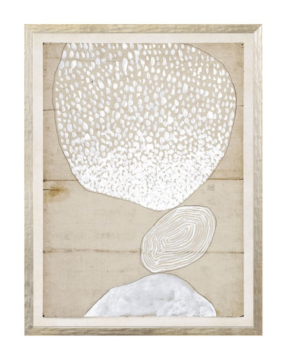 Beige Abstract 9 Framed 13"x17"