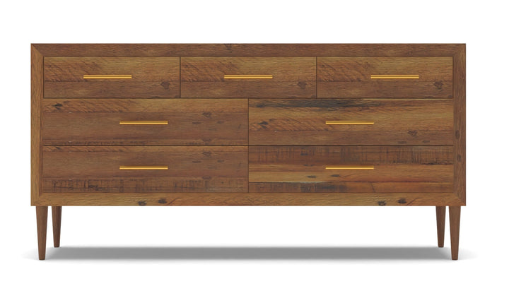 Alexa Reclaimed Wood 7 Drawer Dresser Honey