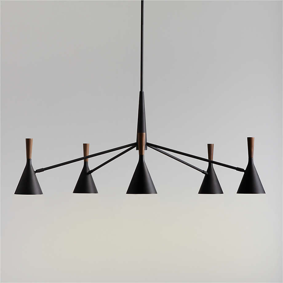 Weston Black Mid Century Modern Chandelier Light