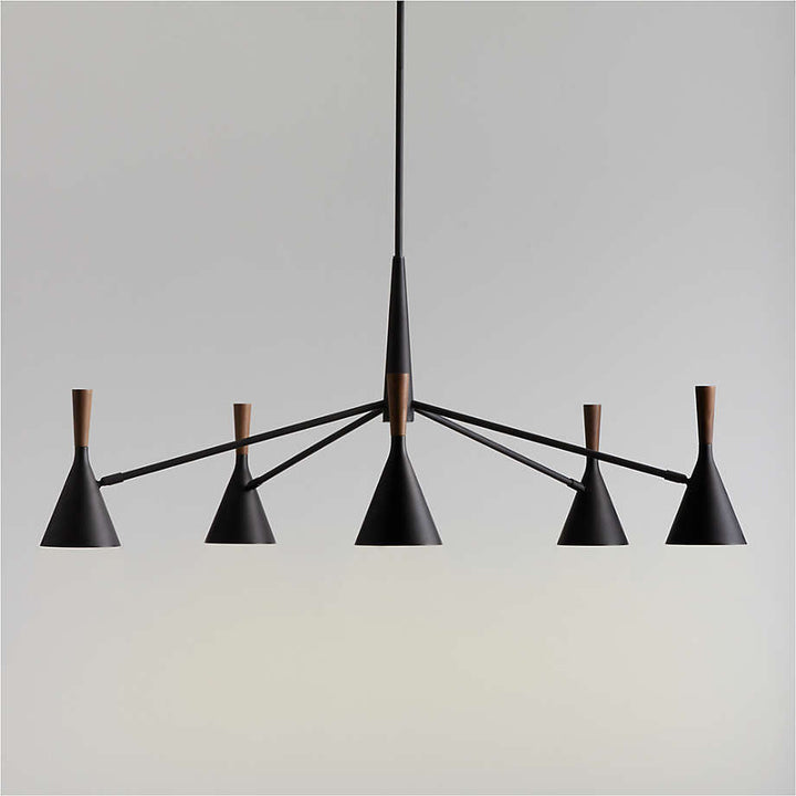 Weston Black Mid Century Modern Chandelier Light