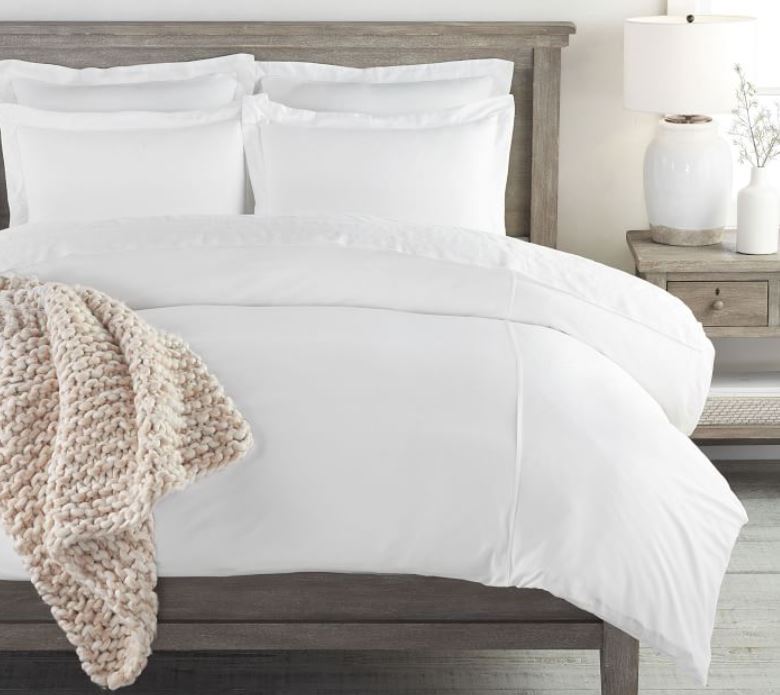 White Essential 300-Thread Count Sateen Duvet Cover - King/Cal. King