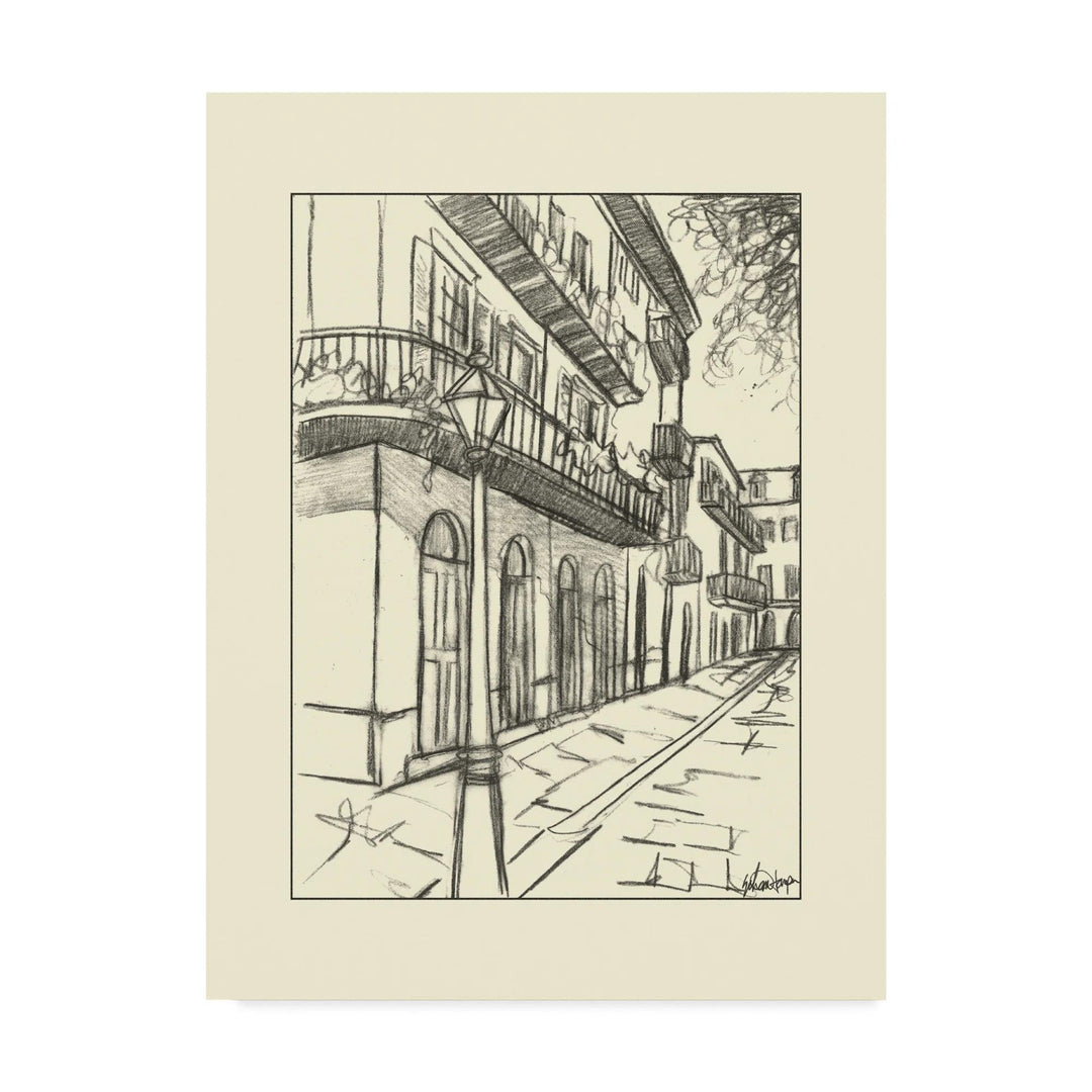 Sketches Of Downtown I On Canvas by Ethan Harper Print-32"x24"