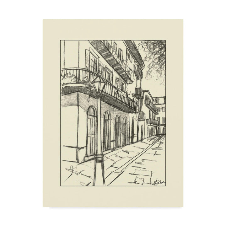 Sketches Of Downtown I On Canvas by Ethan Harper Print-32"x24"