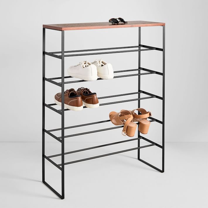 Yamazaki Tiered Shoe Rack Black