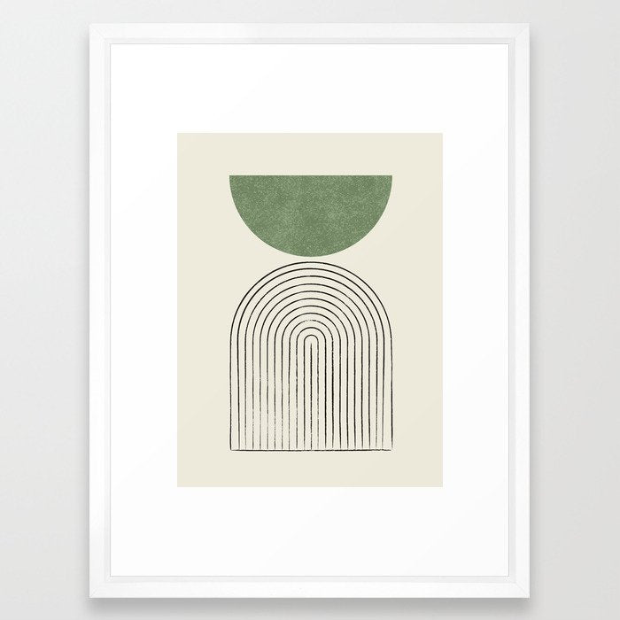 Arch balance green Framed Art Print
