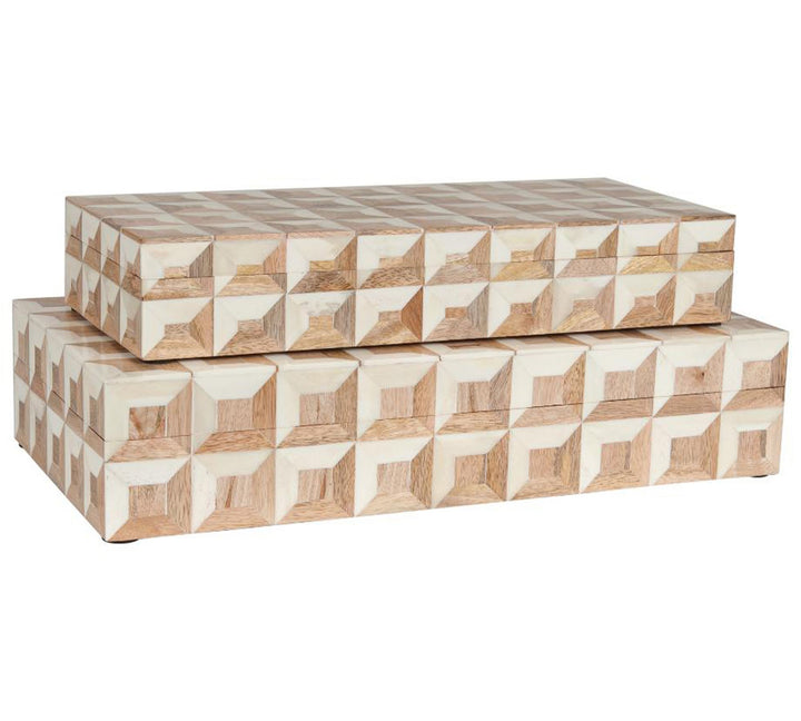 Cora Bone Decorative Box-Set of 2