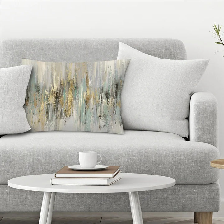 Dripping Gold I Lumbar Pillow With Insert-20"x14"