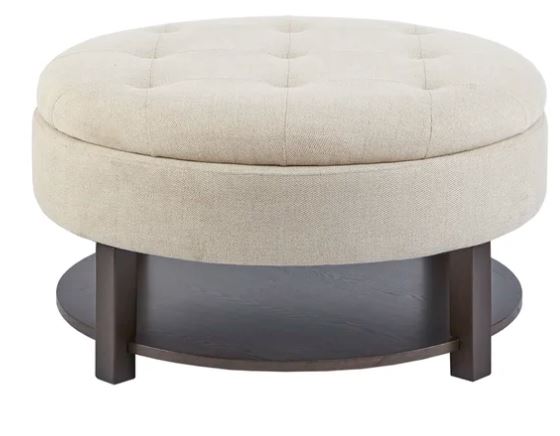 Darell Tufted Round Storage Ottoman