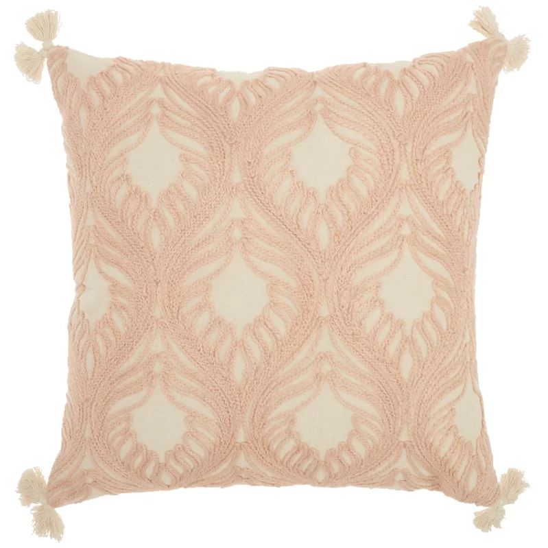 Fiorella Cotton Throw Pillow With Insert-18"x18"