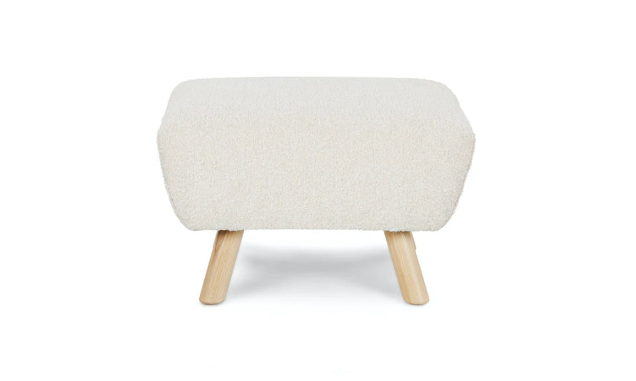 Gabriola Ivory Bouclé Ottoman