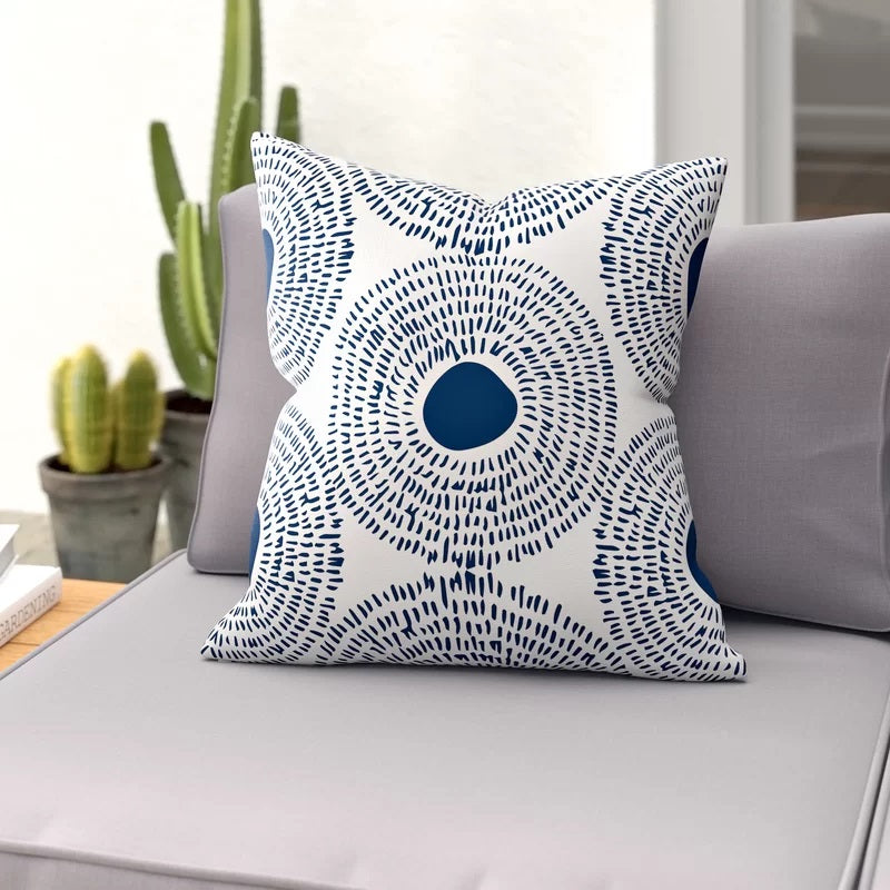 Keeley Circles Outdoor Square Pillow Cover with Insert-18"x18"
