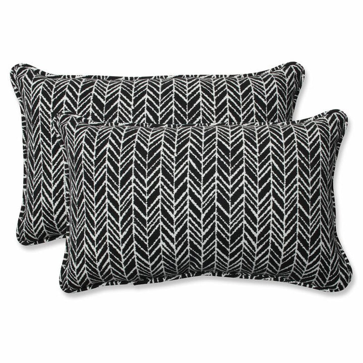Herringbone IndoorOutdoor Lumbar Pillow With Insert-18.5"x11"
