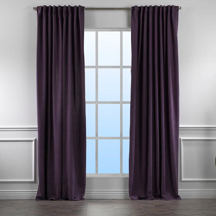 Faux Velvet Decorative Window Curtain