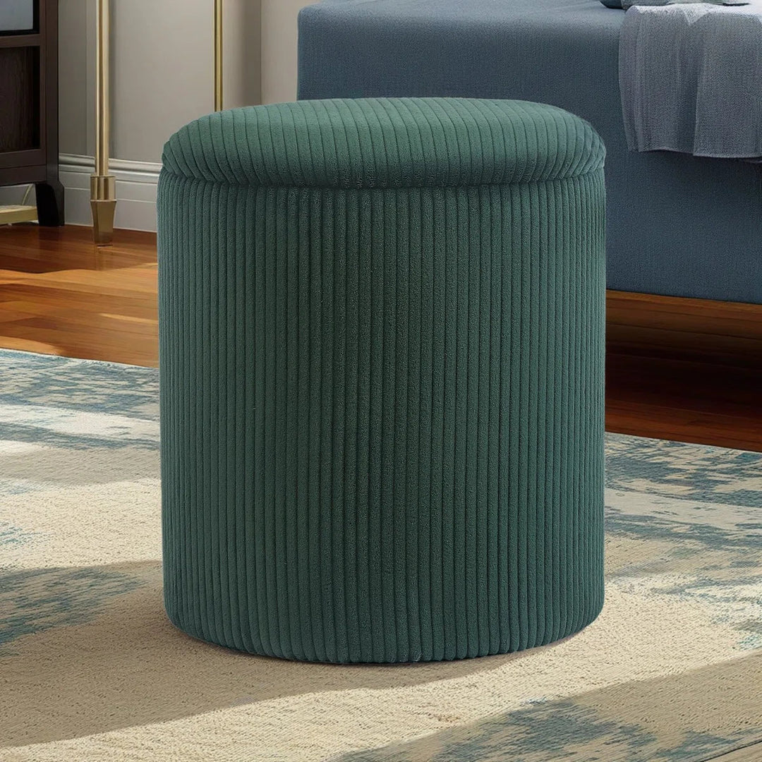 Upholstered Round Storage Ottoman