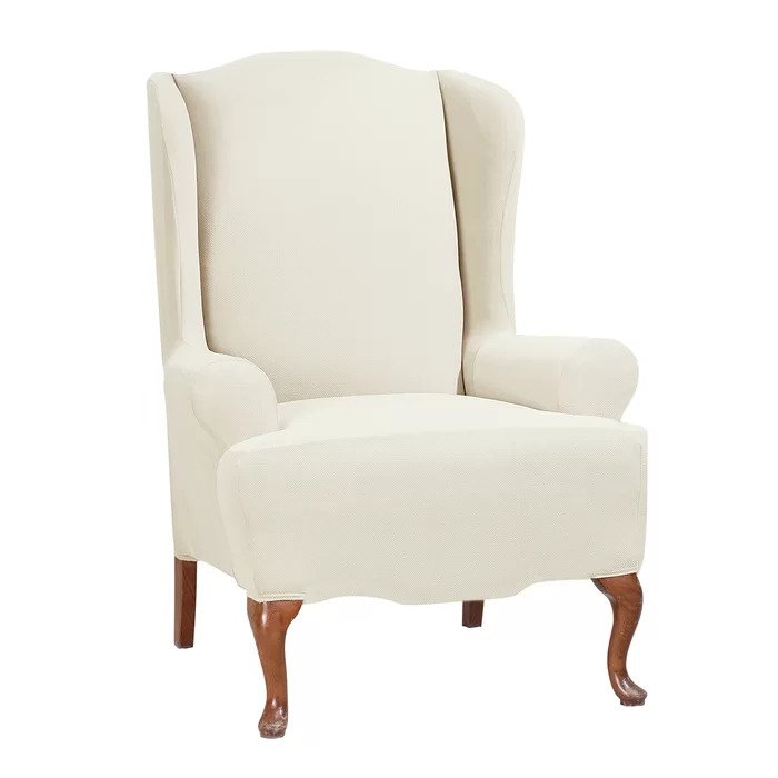 Stretch Morgan Cushion Wingback Slipcover