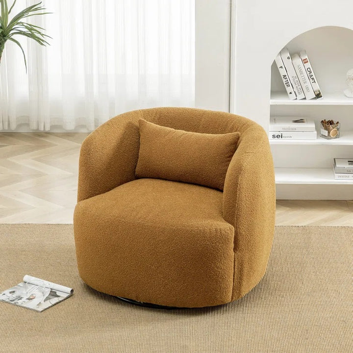 Arijit Boucle Upholstered Swivel Armchair