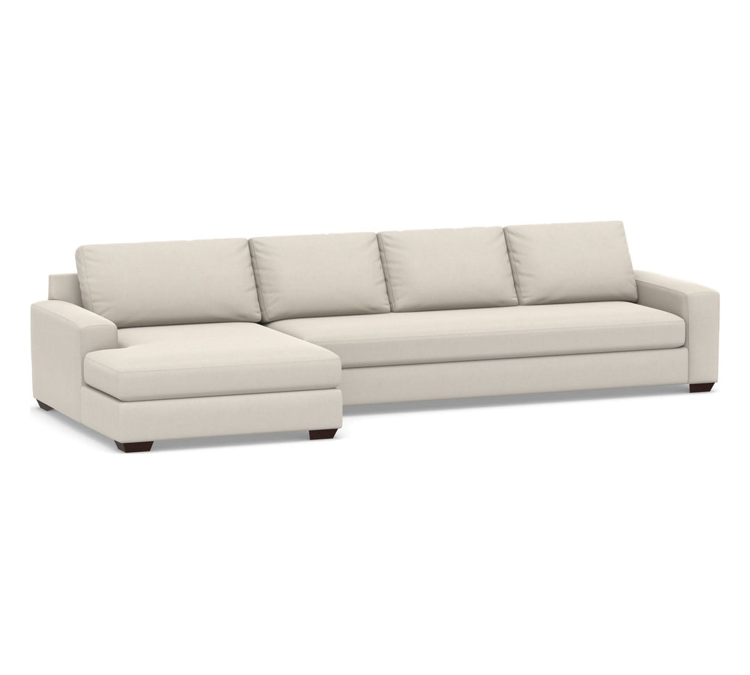 Big Sur Square Arm Upholstered Sofa Double Wide Chaise Sectional