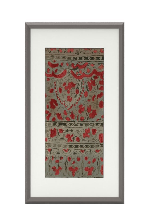 Textile Sketch Art Print II With Frame