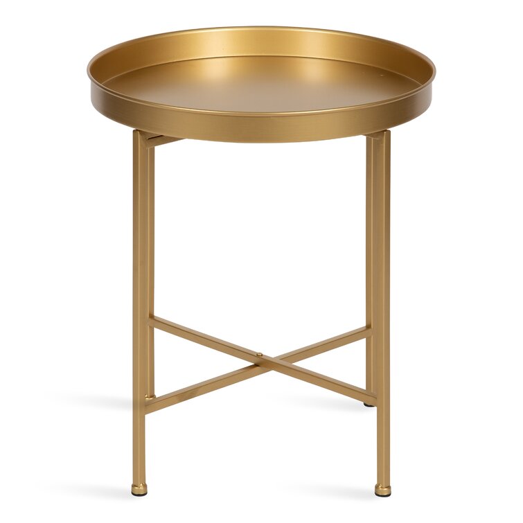 Alvis Iron Tray Top Cross Legs End Table