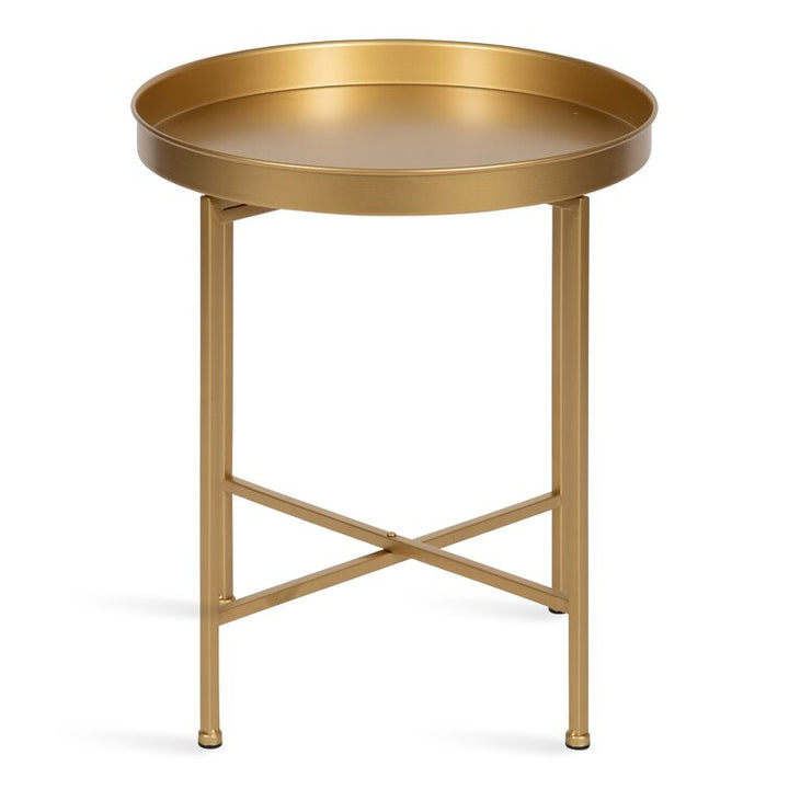 Alvis Iron Tray Top Cross Legs End Table