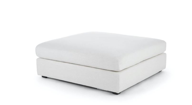 Beta Quartz White Ottoman