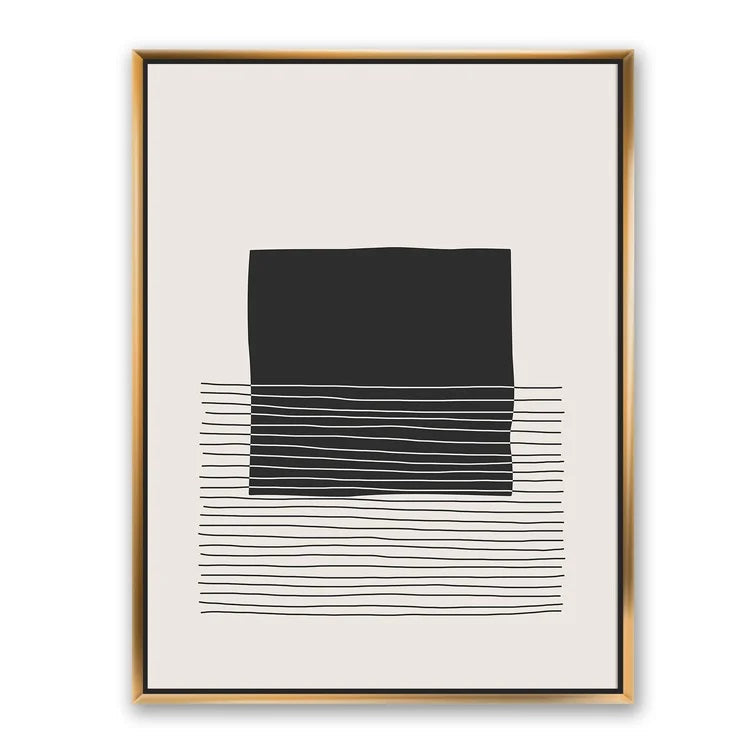 Kiro Minimal Geometric Lines And Squares VIII With Frame-46"x36"